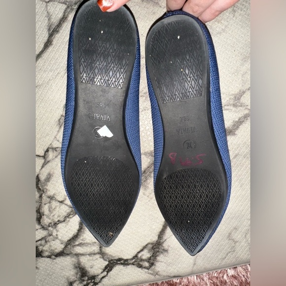 VIVAIA Blue Knit pointed Flats 38.5 office business contemporary - Picture 4 of 6
